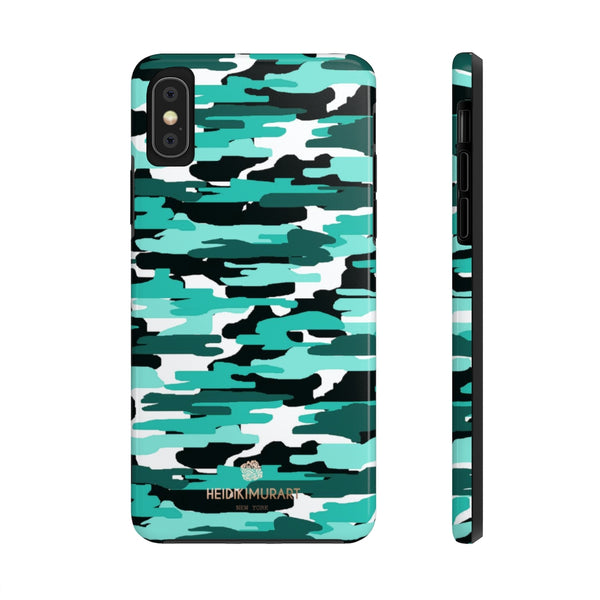 Blue Camo Print Phone Case, Army Military Case Mate Tough Phone Cases-Made in USA - Heidikimurart Limited 