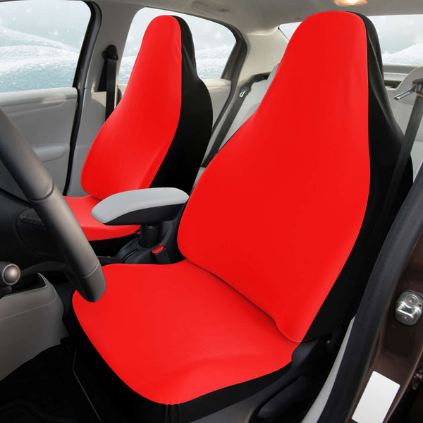 Red Car Seat Cover, Solid Red Colour Designer Bestselling Modern Minimalist Basic Essential Premium Quality Best Machine Washable Microfiber Luxury Car Seat Cover - 2 Pack For Your Car Seat Protection, Cart Seat Protectors, Car Seat Accessories, Pair of 2 Front Seat Covers, Custom Seat Covers