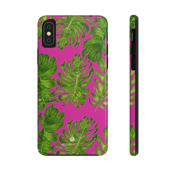 Green Tropical Leaf iPhone Case, Case Mate Tough Samsung Galaxy Phone Cases-Phone Case-Printify-iPhone X Tough-Heidi Kimura Art LLC