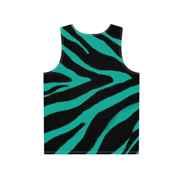 Blue Zebra Print Men's Tank