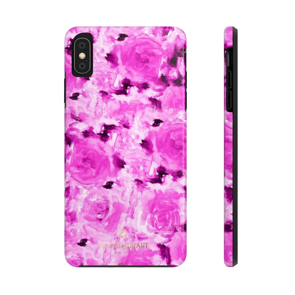 Pink Rose Phone Case, Floral Print Flower Case Mate Tough Phone Cases-Made in USA - Heidikimurart Limited 