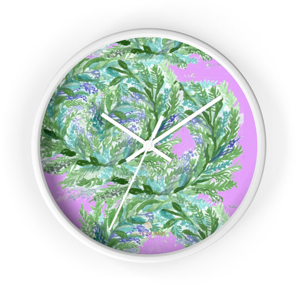 Girlie Soft Purple Pink French Lavender Indoor 10 in. Dia. Wall Clock - Made in USA-Wall Clock-10 in-White-White-Heidi Kimura Art LLC