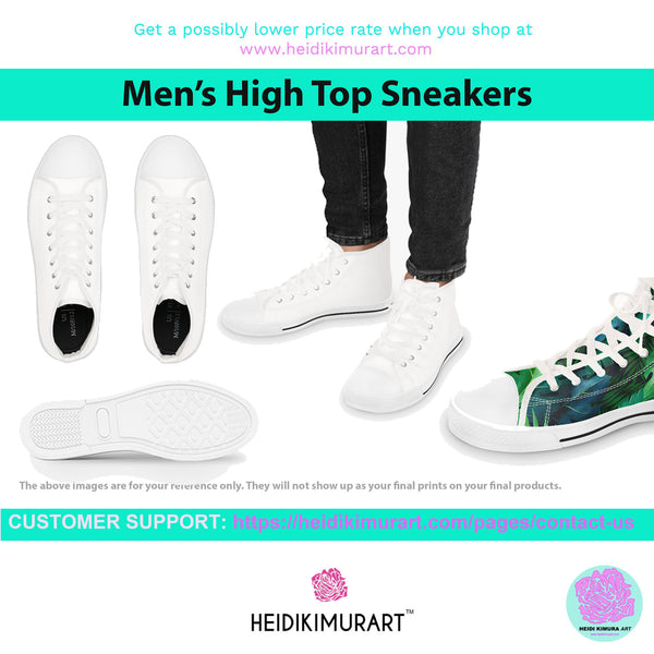 Pink Solid Color Men's Sneakers, Best Pink Canvas High Tops, Modern Minimalist Best Men's High Top Sneakers