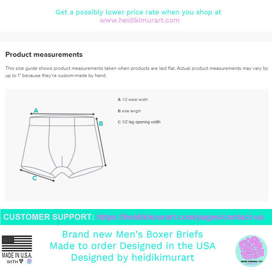 Blue Floral Print Men's Underwear, Best Flower Print Mid-Rise Stretchy Elastic Supportive Designer Premium Best Boxer Briefs Short Tights Undergarments -Made in USA/EU/MX (US Size: XS-3XL)