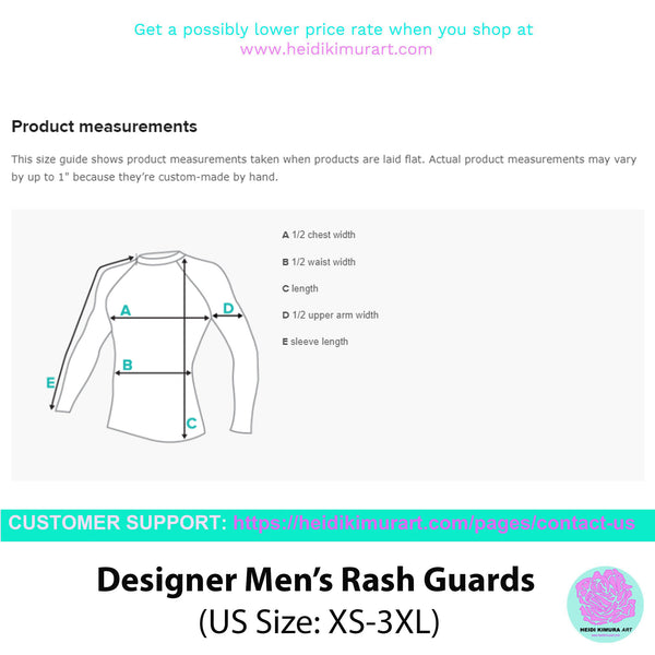 Pink Plaid Print Rash Guard, Plaid Print Designer Men's Rash Guards For Water Sports - Made in USA/EU/MX