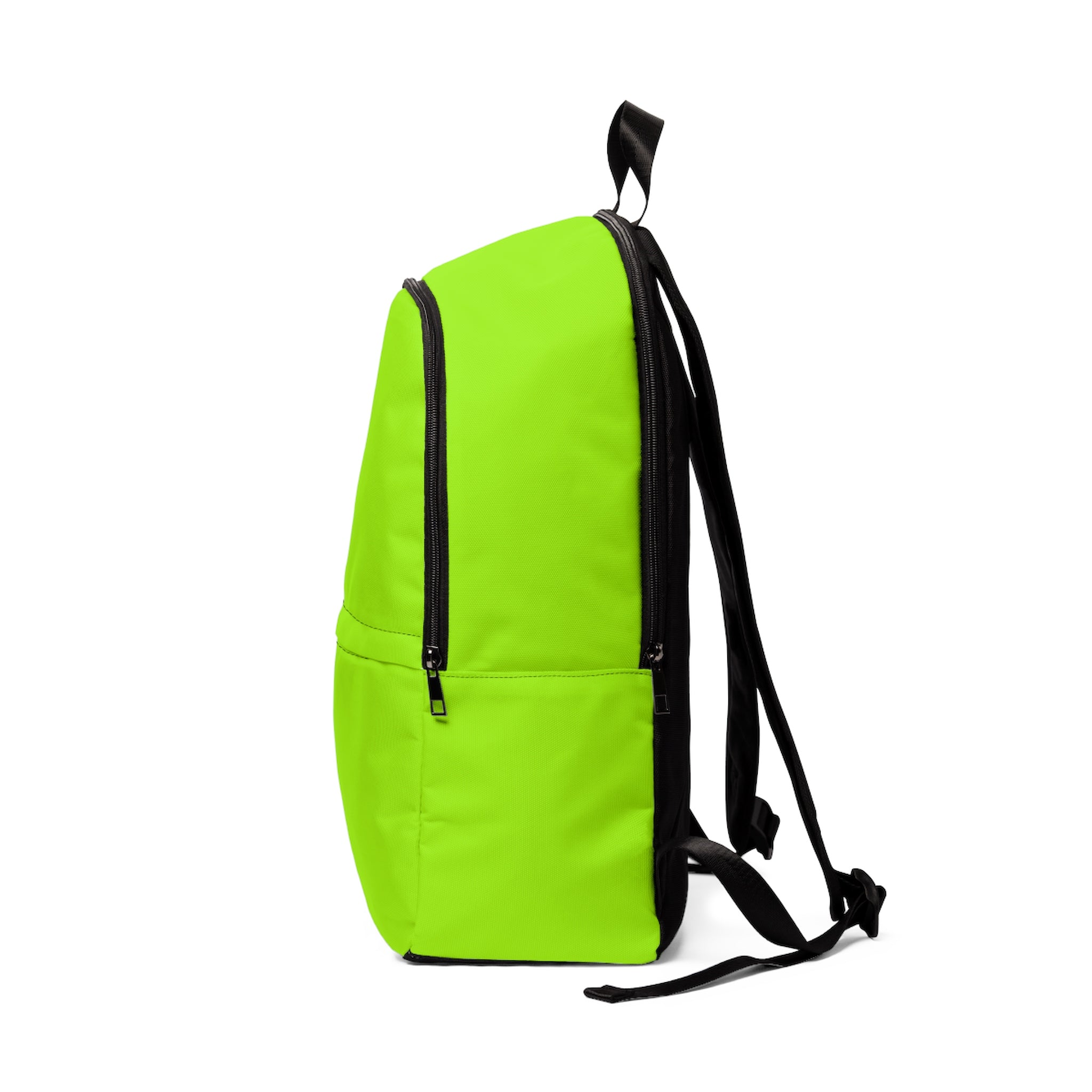 Bright Green Neon Backpack, Lime Green Solid Color Print School