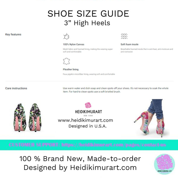 Wild Bengal Tiger Stripe Designer Women's 3" High Heels Pumps Shoes (US Size 5-11)-3 inch Heels-Heidi Kimura Art LLC