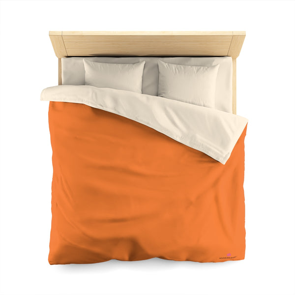 Light Orange Color Duvet Cover,  Solid Color Best Microfiber Duvet Cover