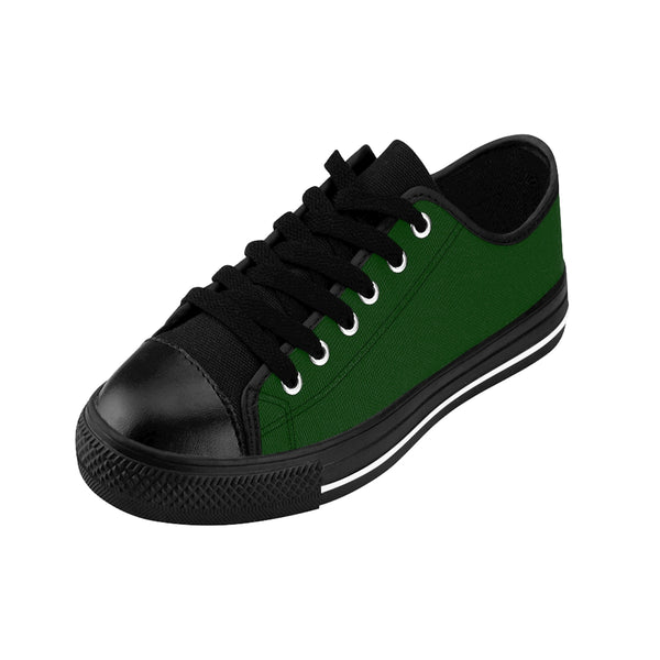 Seattle Juniper Green Solid Color Designer Low Top Women's Sneakers (US Size: 6-12)-Women's Low Top Sneakers-Heidi Kimura Art LLC