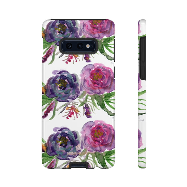 Pink Floral Print Phone Case, Roses Tough Designer Phone Case -Made in USA-Phone Case-Printify-Samsung Galaxy S10E-Glossy-Heidi Kimura Art LLC