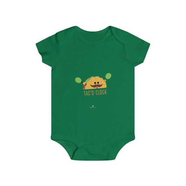 Taco Lover Cute Infant Rip Snap Tee Regular Fit Soft Cotton Baby Bodysuits -Made in USA-Infant Short Sleeve Bodysuit-Kelly-6m-Heidi Kimura Art LLC