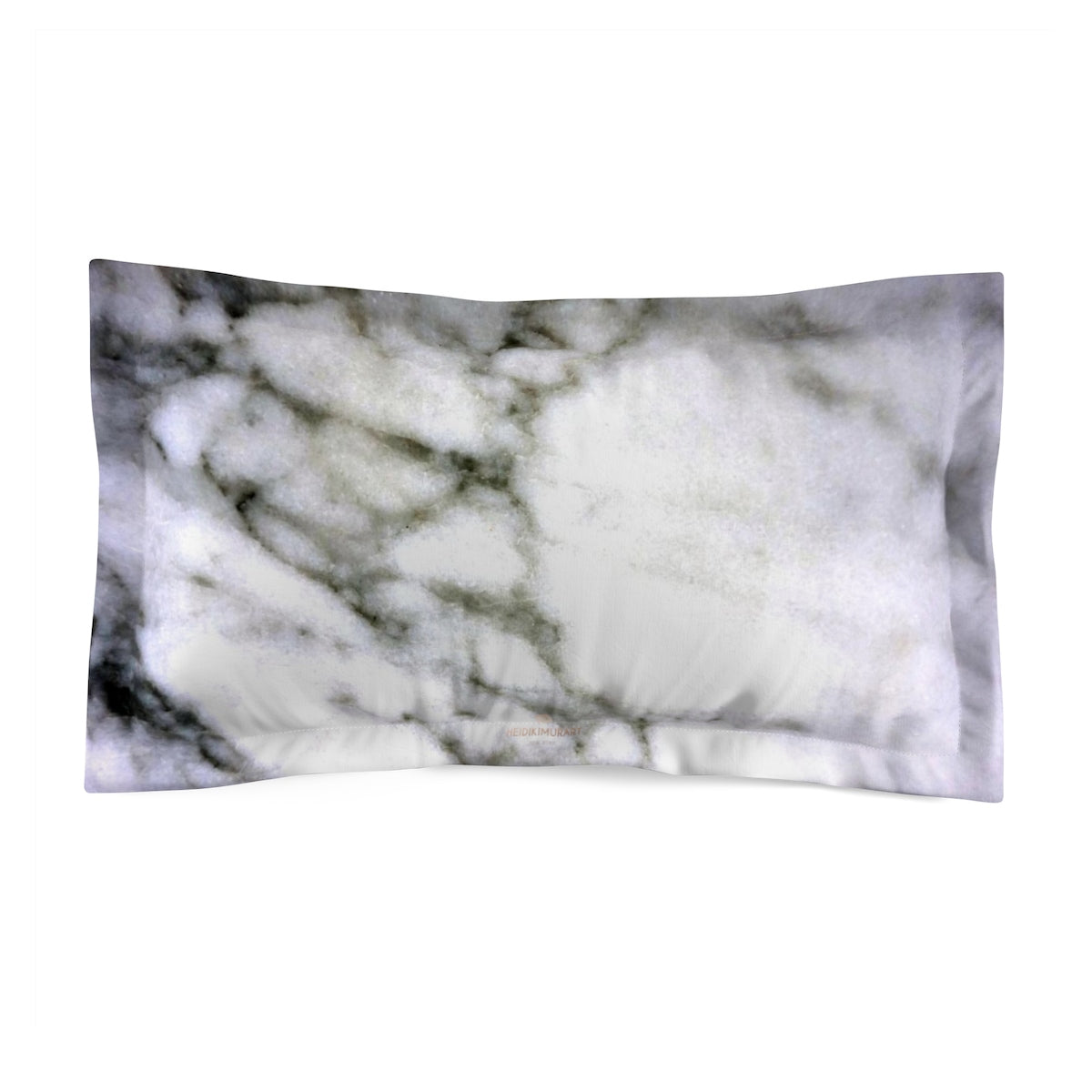 White Marble Print Designer Premium Quality Microfiber Pillow Sham- Made in USA-Home Decor-King-Heidi Kimura Art LLC