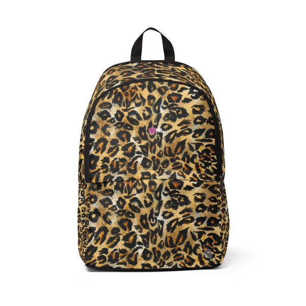Leopard Animal Skin Faux Fur Print Unisex Large Size Fabric Designer Backpack Bag-Backpack-One Size-Heidi Kimura Art LLC