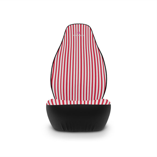 Red Striped Car Seat Covers, White and Red Vertically Striped 2-Pcs Set (48.03" × 18.50") Polyester Car Seat Covers, Best Car Accessories Essential Premium Quality Best Soft Luxury Car Seat&nbsp;- 2 Pack For Your Car Seat Protection, Car Seat Protectors, Designer Car Seat Accessories, Pair of 2 Front Seat Covers, Custom Seat Covers, Luxury Car Seat Covers, Best Car Seat Covers