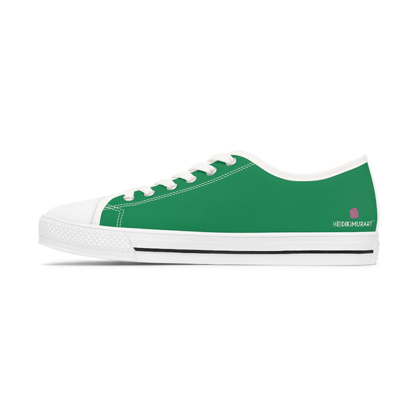 Dark Green Best Ladies' Sneakers, Solid Green Color Women's Low Top Sneakers (US Size: 5.5-12)