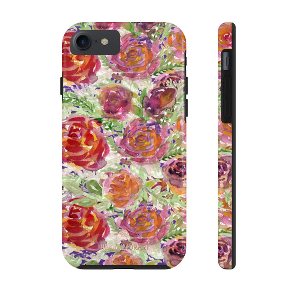 Dark Purple Garden Rose Floral Print Phone Case, Flower Case Mate Tough Phone Cases-Made in USA - Heidikimurart Limited 