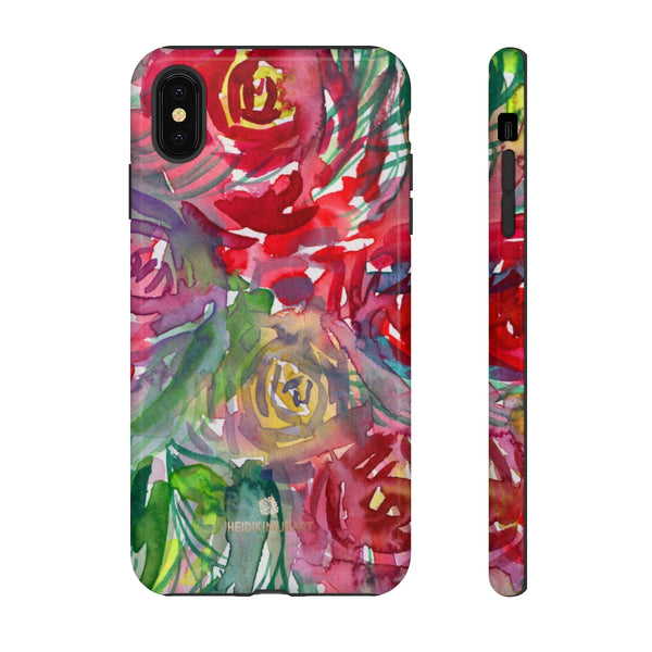 Red Roses Phone Case, Floral Print Tough Designer Phone Case -Made in USA-Phone Case-Printify-iPhone XS MAX-Glossy-Heidi Kimura Art LLC