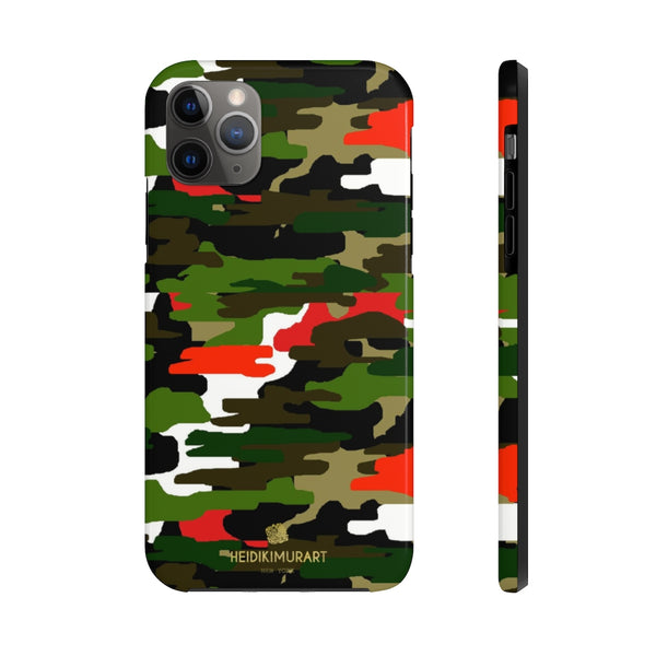 Red Green Camo iPhone Case, Classic Army Camouflage Case Mate Tough Phone Cases-Phone Case-Printify-iPhone 11 Pro Max-Heidi Kimura Art LLC