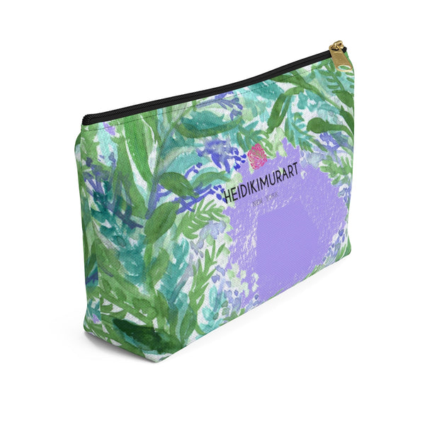 French Lavender Floral Print Accessory Pouch with T-bottom - Made in USA-Accessory Pouch-Heidi Kimura Art LLC