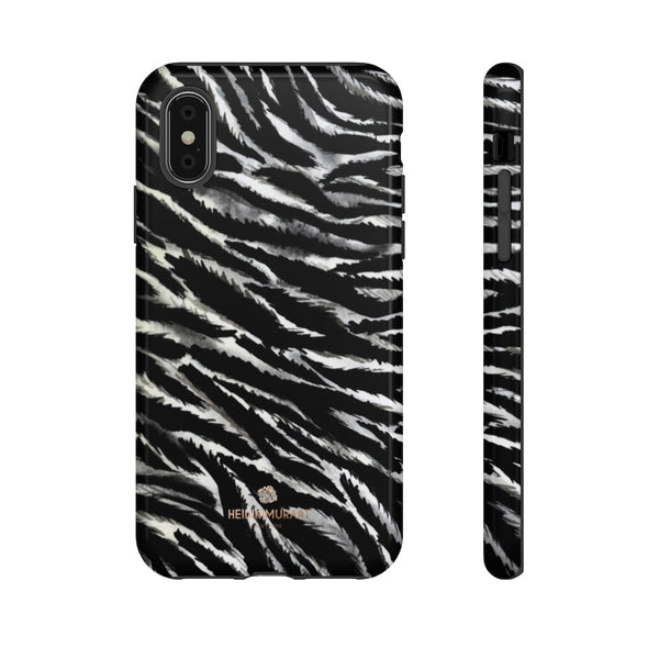White Tiger Stripe Phone Case, Animal Print Tough Designer Phone Case -Made in USA-Phone Case-Printify-iPhone XS-Glossy-Heidi Kimura Art LLC