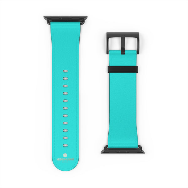 Turquoise Blue Solid Color 38mm/42mm Watch Band For Apple Watches- Made in USA-Watch Band-Heidi Kimura Art LLC
