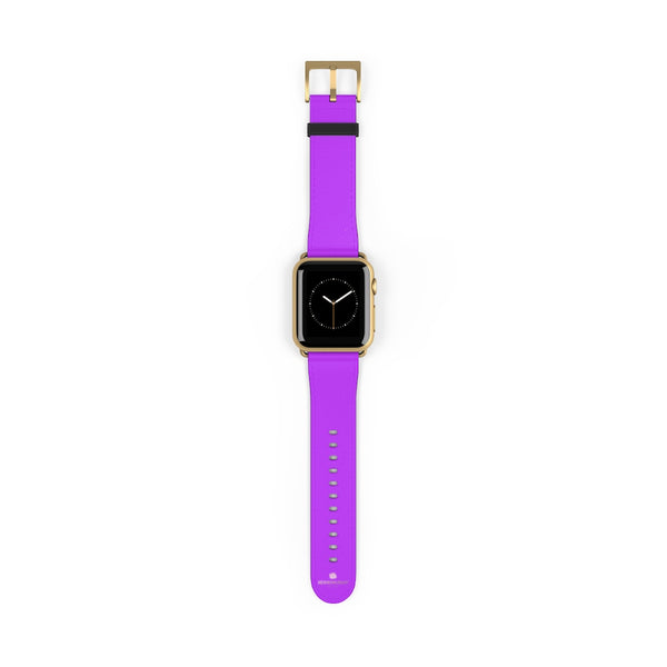 Purple Solid Color Print 38mm/42mm Watch Band For Apple Watches- Made in USA-Watch Band-38 mm-Gold Matte-Heidi Kimura Art LLC