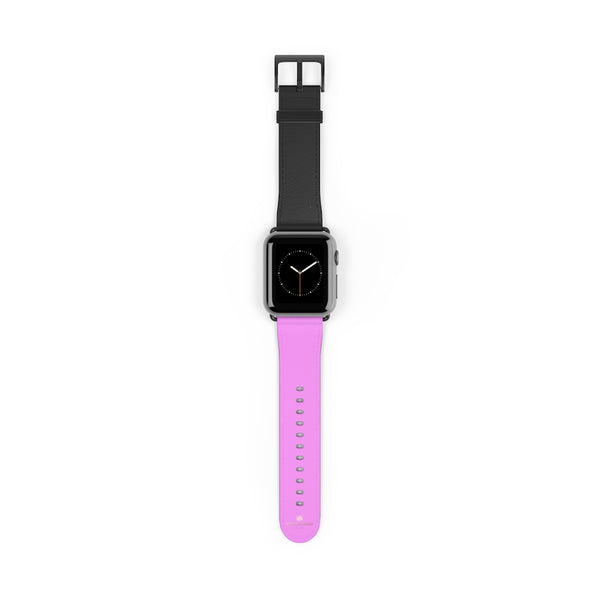 Pink Black Duo Solid Color Print 38mm/42mm Watch Band For Apple Watch- Made in USA-Watch Band-Heidi Kimura Art LLC