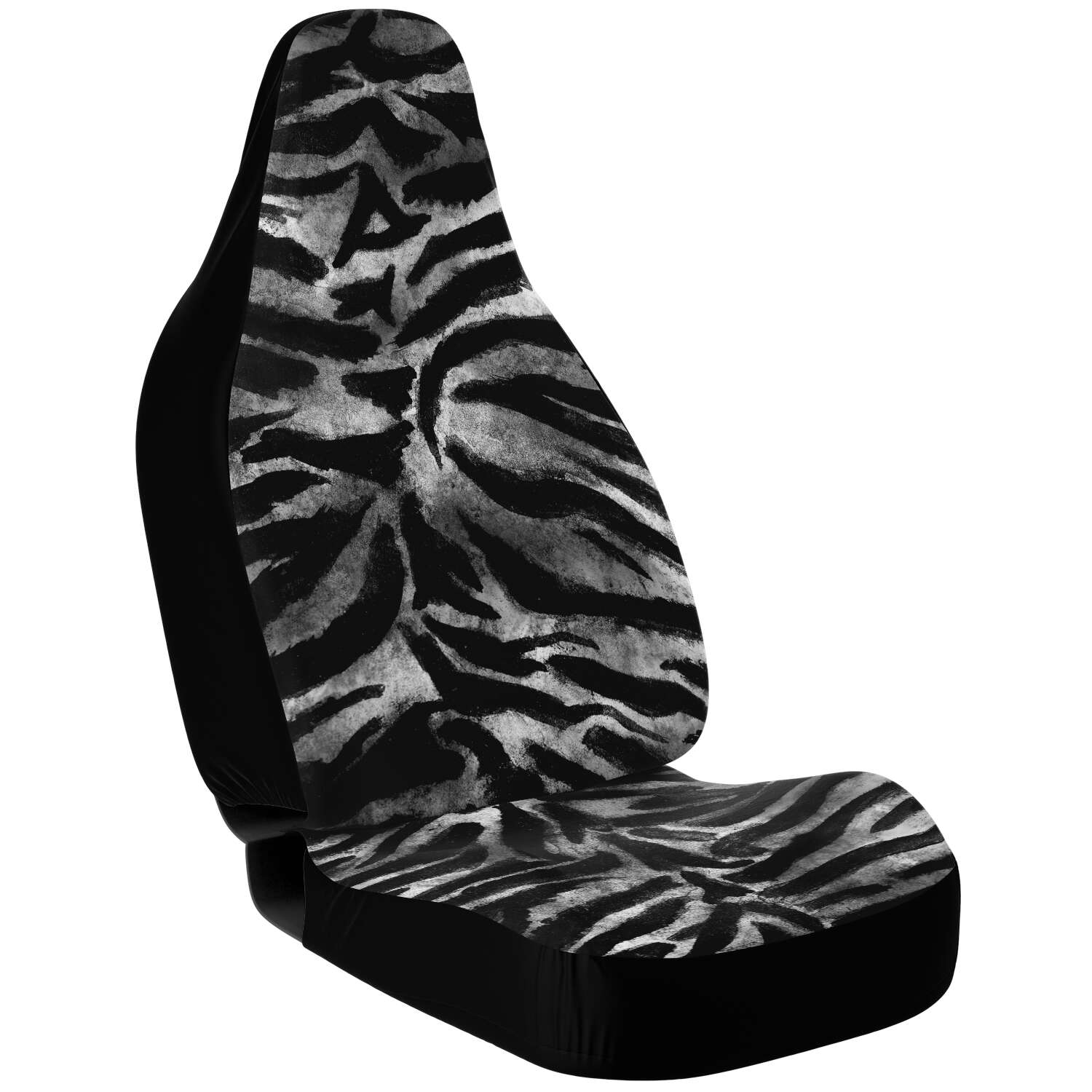 Tiger Car Seat Cover, Grey Tiger Stripe Bestselling Animal Print Essential Premium Quality Best Machine Washable Microfiber Luxury Car Seat Cover - 2 Pack For Your Car Seat Protection, Cart Seat Protectors, Car Seat Accessories, Pair of 2 Front Seat Covers, Custom Seat Covers