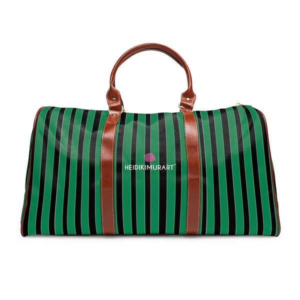 Green Stripes Waterproof Travel Bag