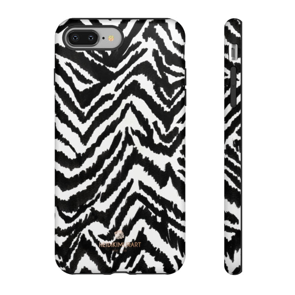 White Tiger Stripe Phone Case, Animal Print Best Tough Designer Phone Case -Made in USA-Phone Case-Printify-iPhone 8 Plus-Matte-Heidi Kimura Art LLC