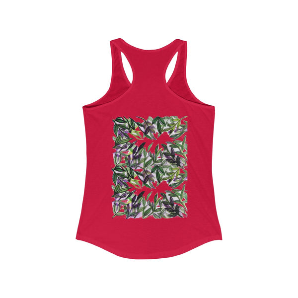 Tropical Leaves Vacation Floral Women's Ideal Racerback Tank - Made in the U.S.A.-Tank Top-Heidi Kimura Art LLC