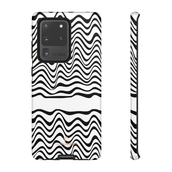 Wavy Black White Tough Cases-Phone Case-Printify-Samsung Galaxy S20 Ultra-Glossy-Heidi Kimura Art LLC