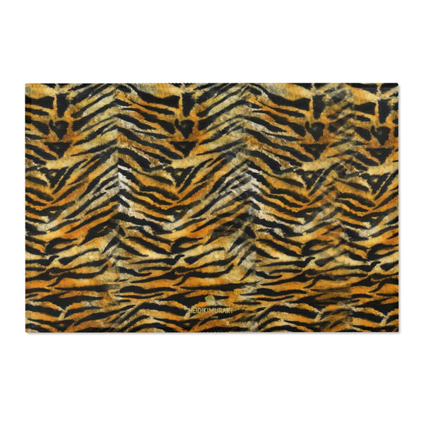 Orange Tiger Stripe Animal Print Designer 24x36, 36x60, 48x72 inches Area Rugs - Printed in USA-Area Rug-36" x 24"-Heidi Kimura Art LLC