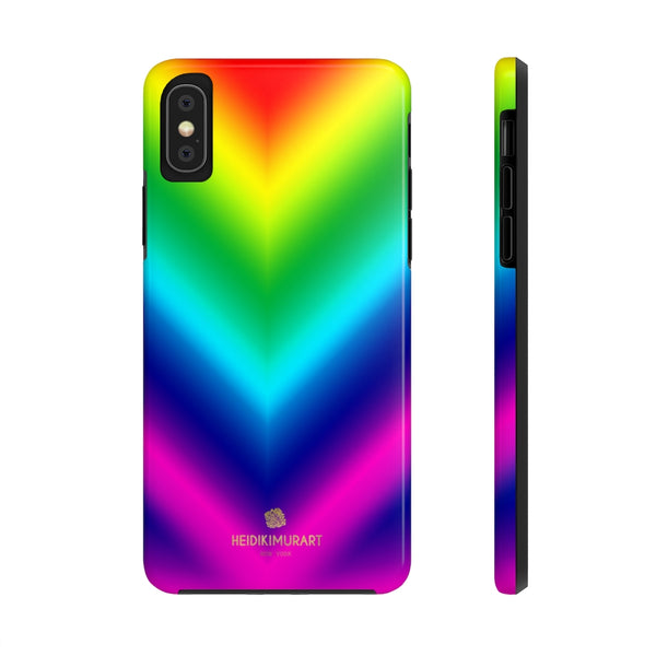 Chevron Rainbow Print Phone Case, Gay Pride Case Mate Tough Phone Cases-Made in USA - Heidikimurart Limited 