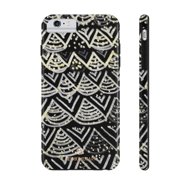 Black Chevron Print Phone Case, Geometric Case Mate Tough Phone Cases-Made in USA - Heidikimurart Limited 