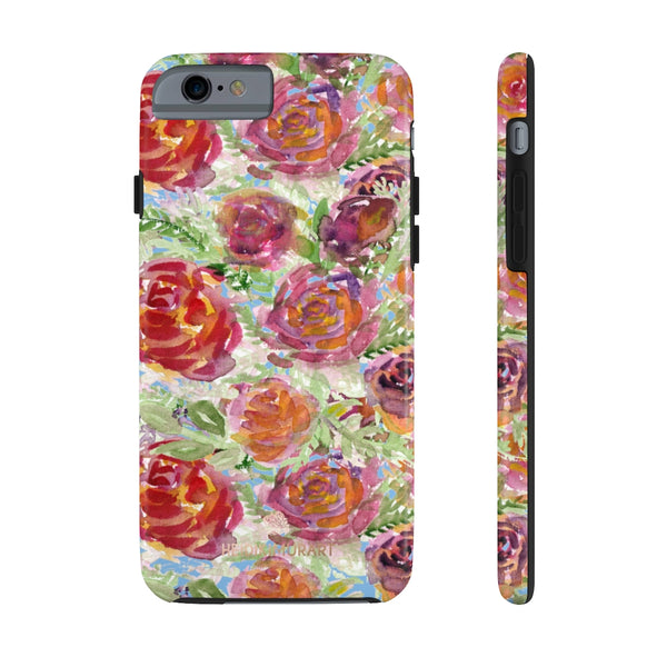 Blue Garden Rose Floral Print Phone Case, Flower Case Mate Tough Phone Cases-Made in USA - Heidikimurart Limited 