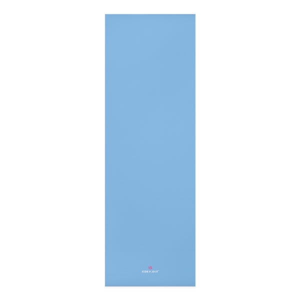 Light Blue Foam Yoga Mat, Solid Blue Color Modern Minimalist Print Best Fashion Stylish Lightweight 0.25" thick Best Designer Gym or Exercise Sports Athletic Yoga Mat Workout Equipment - Printed in USA (Size: 24″x72")