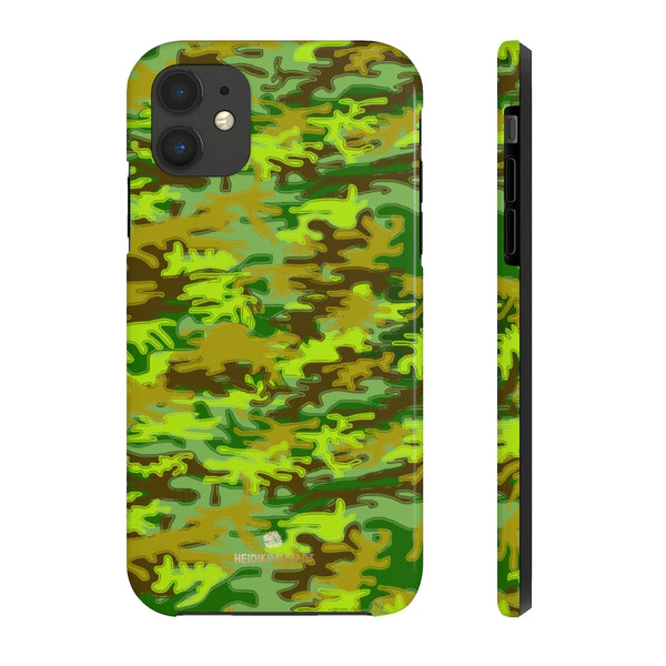 Cool Green Camo iPhone Case, Case Mate Tough Samsung Galaxy Phone Cases-Phone Case-Printify-iPhone 11-Heidi Kimura Art LLC