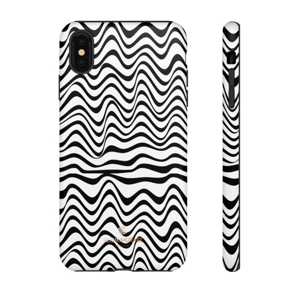 Wavy Black White Tough Cases-Phone Case-Printify-iPhone XS MAX-Matte-Heidi Kimura Art LLC