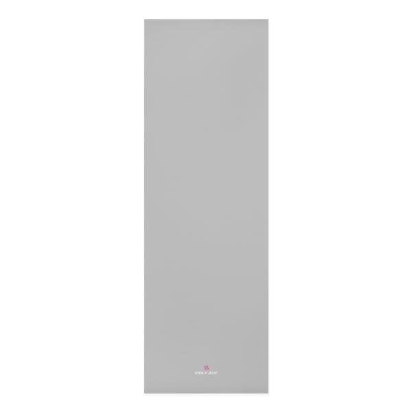 Grey Foam Yoga Mat, Solid Pastel Grey Color Modern Minimalist Print Best Fashion Stylish Lightweight 0.25" thick Best Designer Gym or Exercise Sports Athletic Yoga Mat Workout Equipment - Printed in USA (Size: 24″x72")