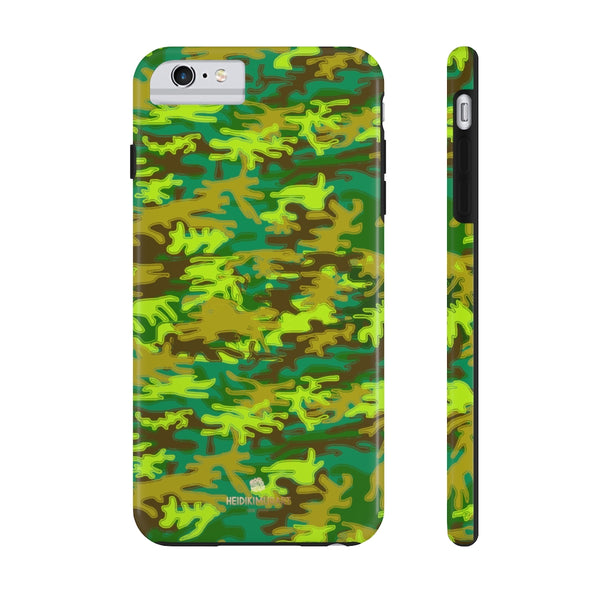 Bright Green Camo iPhone Case, Case Mate Tough Samsung Galaxy Phone Cases-Phone Case-Printify-iPhone 6/6s Plus Tough-Heidi Kimura Art LLC