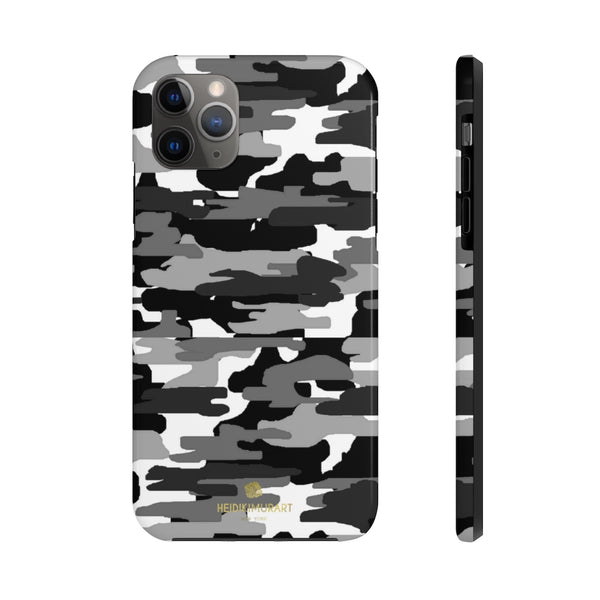 Grey Camo Print iPhone Case, Case Mate Tough Samsung Galaxy Phone Cases-Phone Case-Printify-iPhone 11 Pro Max-Heidi Kimura Art LLC