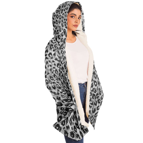Grey Leopard Print Cloak - Heidikimurart Limited 