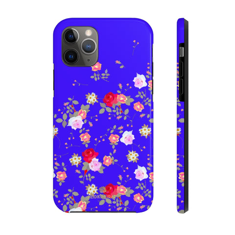 Purple Floral Rose Print Designer Case Mate Tough Phone Cases-Made in USA - Heidikimurart Limited 