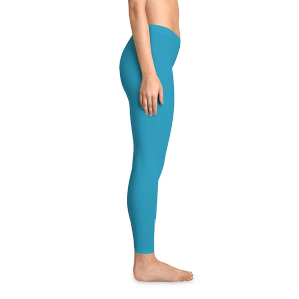 Sky Blue Solid Color Tights, Blue Solid Color Designer Comfy Women's Stretchy Leggings- Made in USA