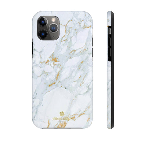 Elegant White Marble Print Case Mate Tough Phone Cases-Made in USA - Heidikimurart Limited 