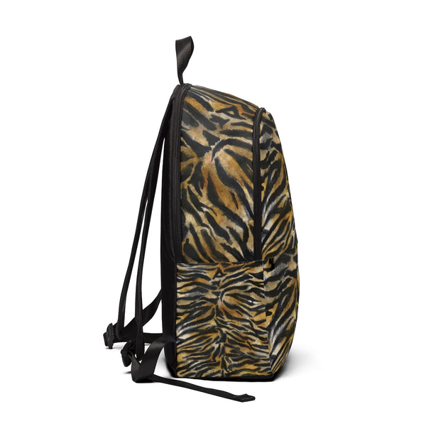 Tiger Stripe Print Animal Skin Unisex Large Size Waterproof Fabric Designer Backpack-Backpack-One Size-Heidi Kimura Art LLC
