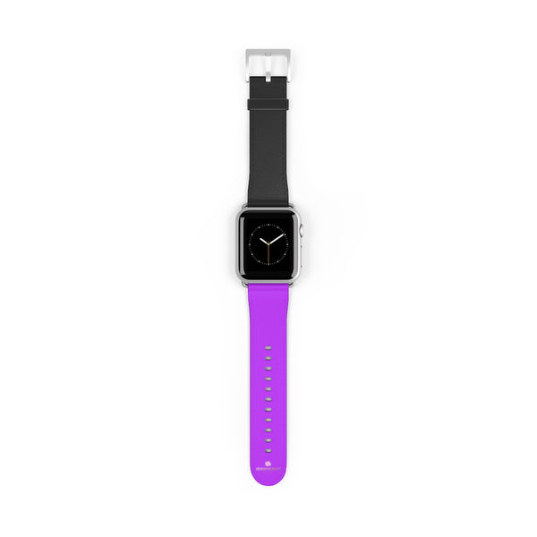 Black Purple Dual Solid Color 38mm/42mm Watch Band For Apple Watch- Made in USA-Watch Band-38 mm-Silver Matte-Heidi Kimura Art LLC
