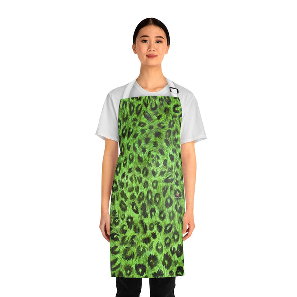 Green Leopard Print Apron