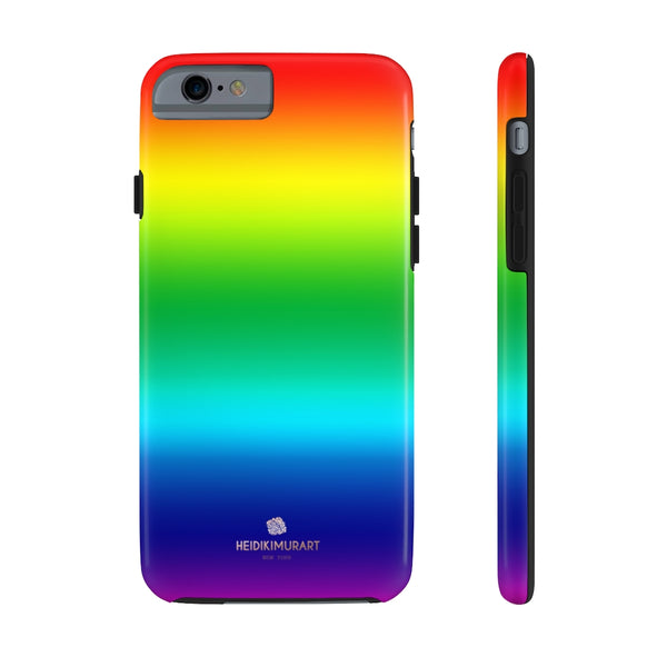 Rainbow Gay Pride iPhone Case, Designer Case Mate Tough Samsung Galaxy Phone Cases-Phone Case-Printify-iPhone 6/6s Tough-Heidi Kimura Art LLC